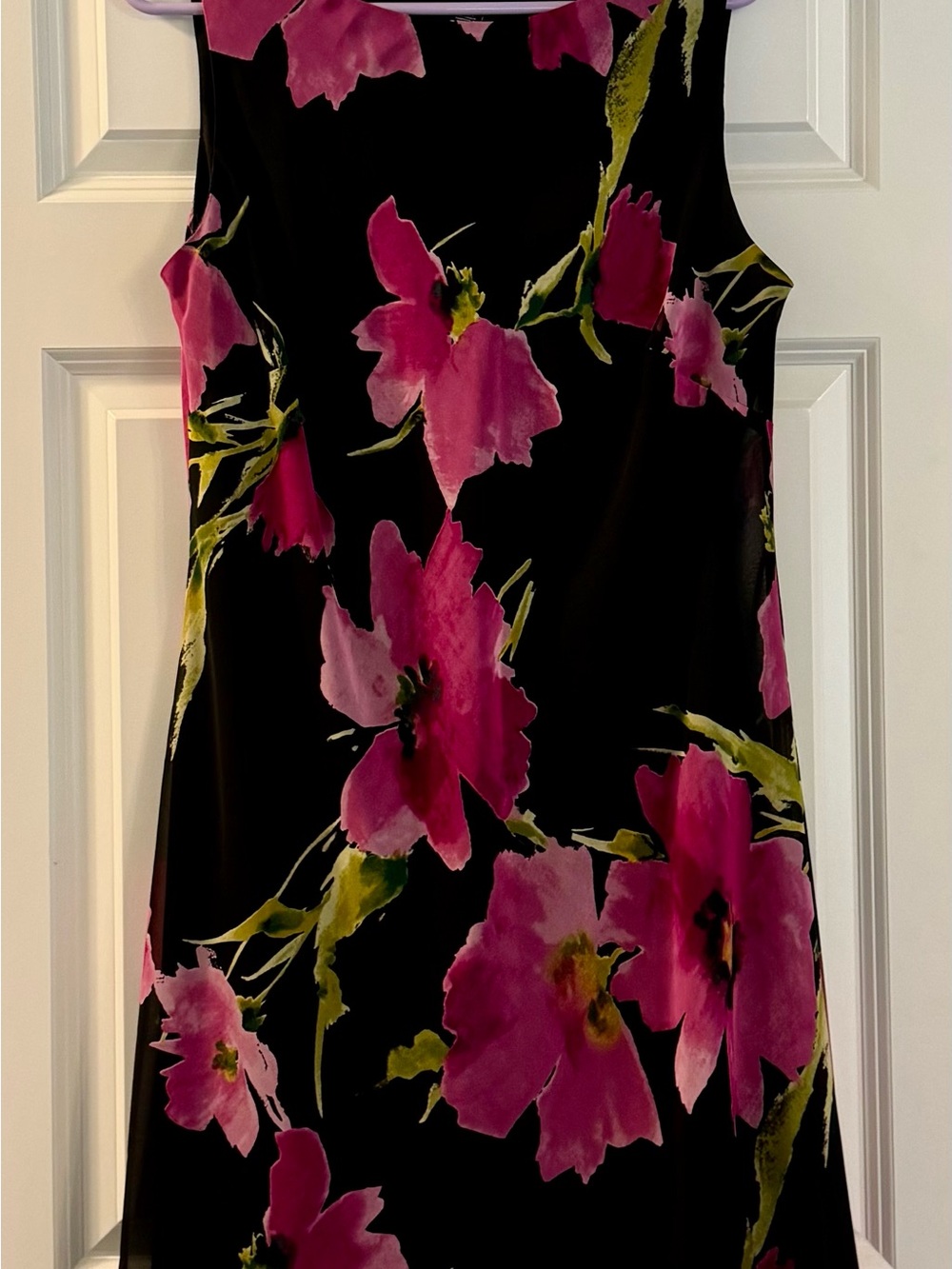 American Living Black Dress with Pink Floral Print